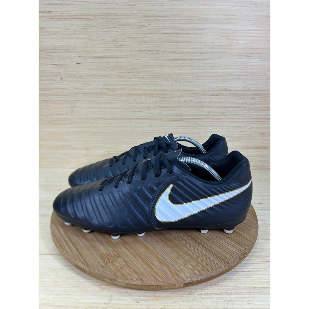 Nike Tiempo Ligera IV FG Soccer Cleats Black Gold 897759-002 Mens 11.5